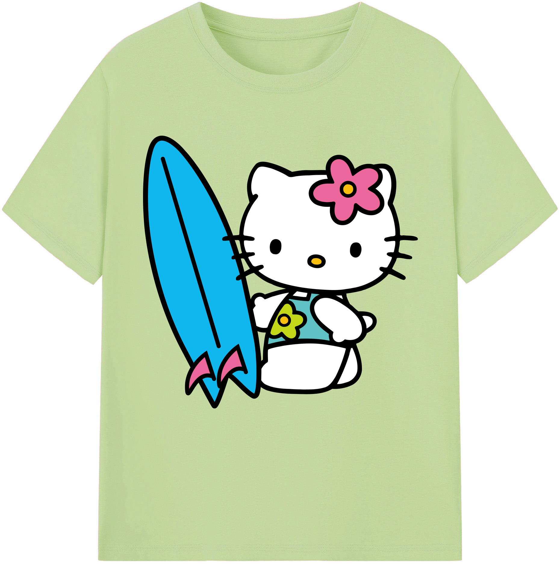 （画像用） Hello Kitty ハローキティ 綿100％半袖Tシャツ（フロントプリント）